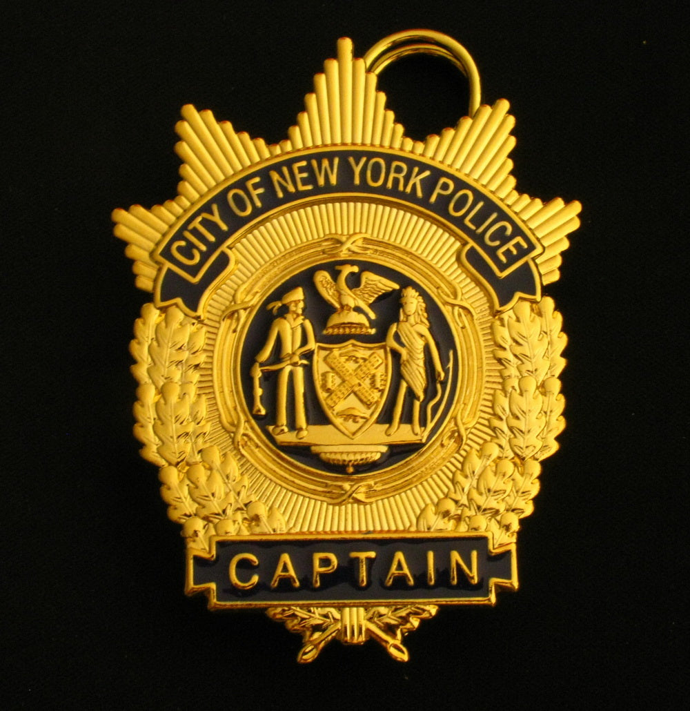 NY New York Police Captain Badge Solid Copper Replica Cosplay Movie Props