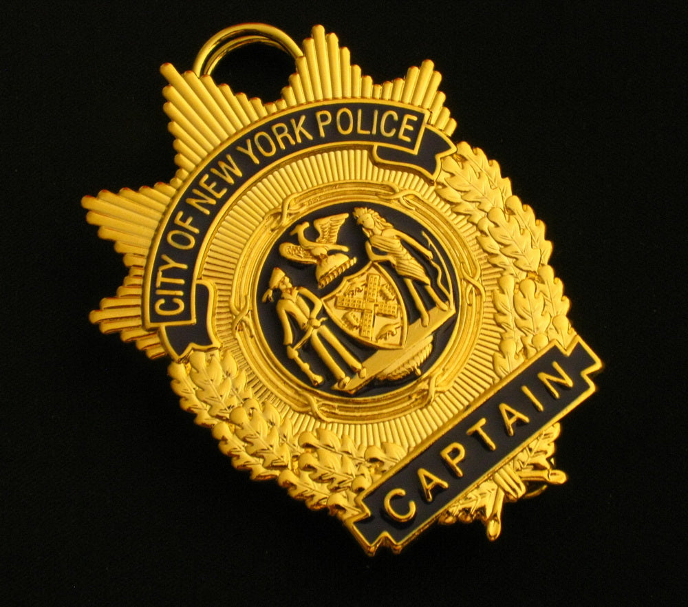 NYPD New York Police Captain Badge Solid Copper Replica Movie Props