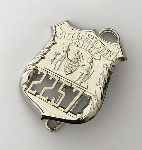 NYPD New York Police Officer Badge Solid Copper Replica Movie Props With No.2257