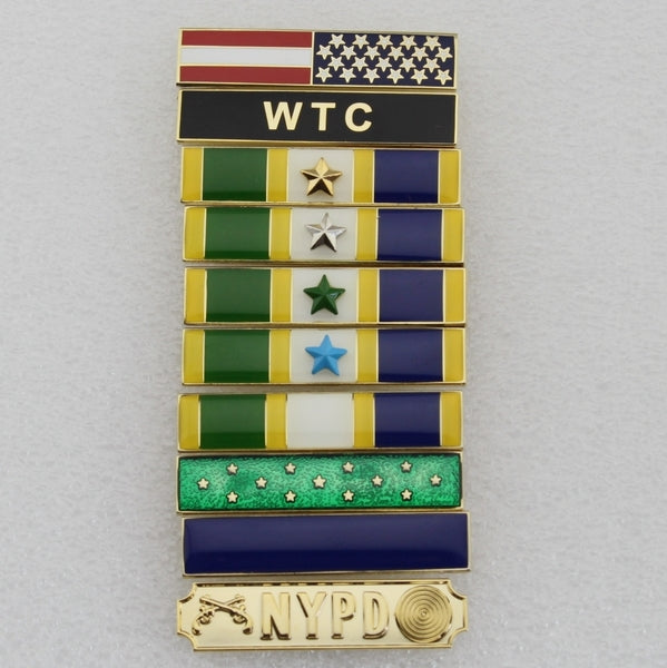 10 Pieces NYPD Honor Citation Bars Badge Replica Movie Props Set