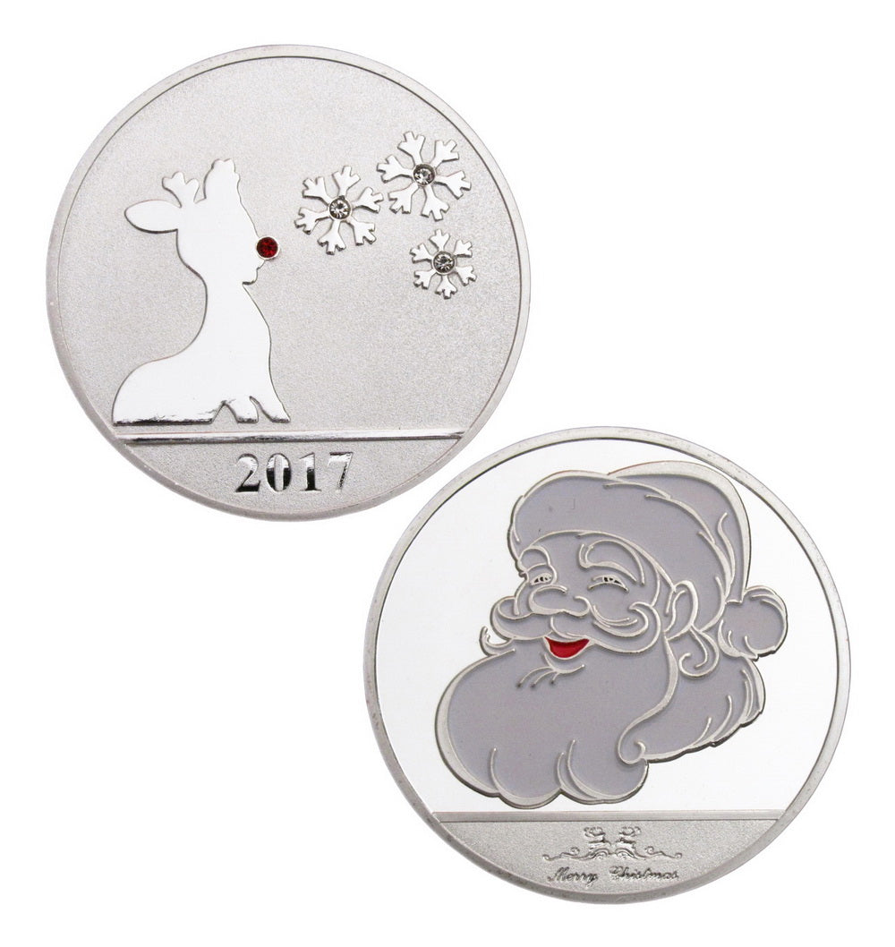 Santa Claus Merry Christmas Xmas Deer New Year Gift Commemorative Coins