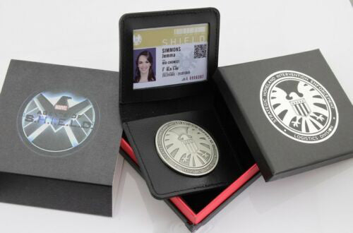 A Set of Marvel Agents of Shield S.H.I.E.L.D. Agent Badge Simmons Cosplay Movie Props