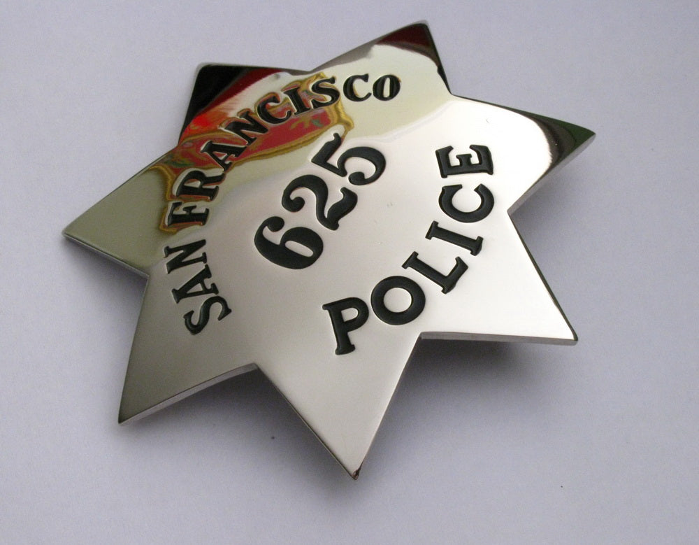 San Francisco Detective Police Badge Solid Copper Replica Movie Props With Number 625