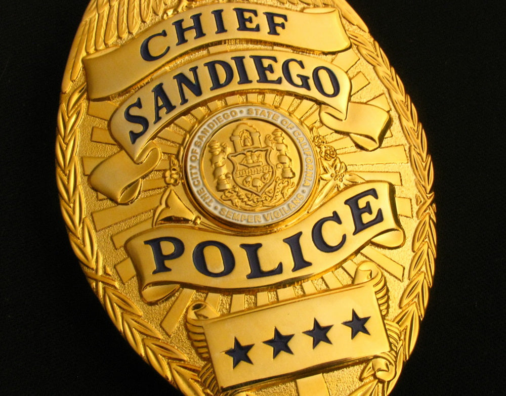 US Sandiego Chief Police Badge Solid Copper Replica Movie Props With Four Star