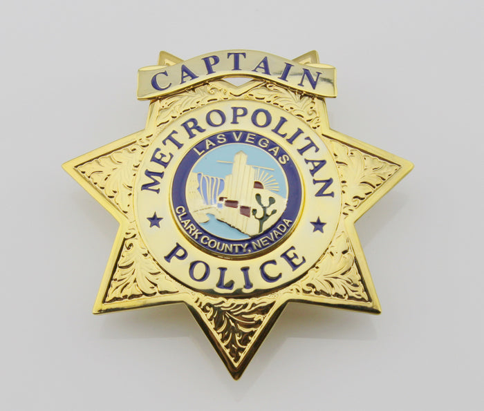 US Casino Las Vegas Captain Metropolitan Police Badge Solid Copper Replica Movie Props