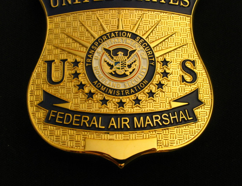 US DHS TSA Federal Air Marshal Badge Solid Copper Replica Movie Props