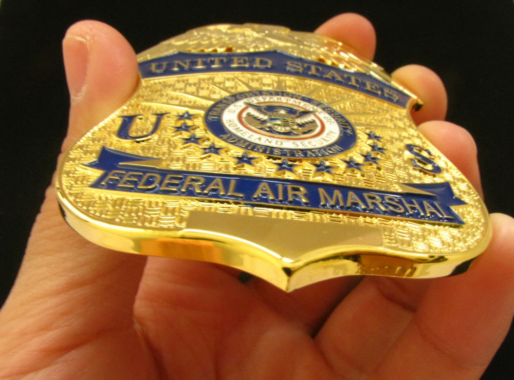 US DHS TSA Federal Air Marshal Badge Solid Copper Replica Movie Props