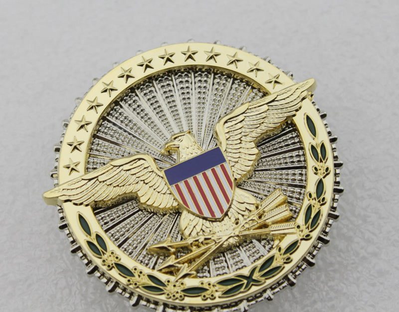 US DOD Department of Defense Eagle Badge Solid Copper Brooch Replica Movie Props