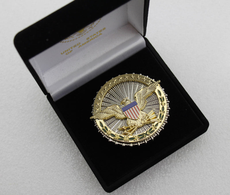 US DOD Department of Defense Eagle Badge Solid Copper Brooch Replica Movie Props