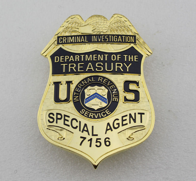 US DEPARTMENT OF TREASURY Criminal Investigation Special Agent Badge Replica Movie Props No.7156