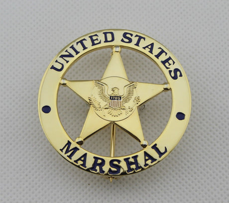 US Federal Court Law Enforcement Marshal Gold Badge Replica Movie Props