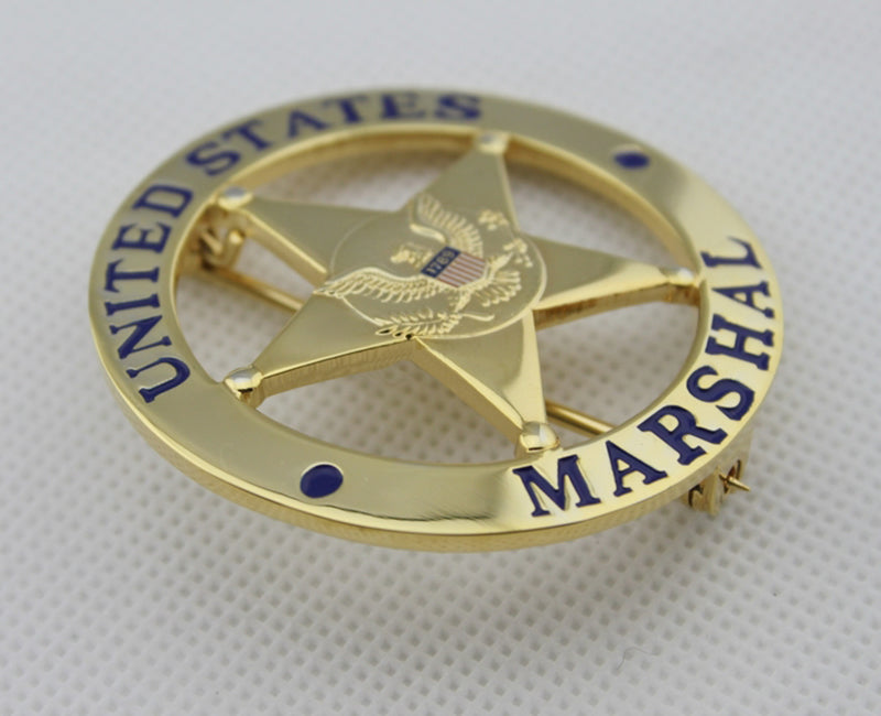 US Federal Court Law Enforcement Marshal Gold Badge Replica Movie Props