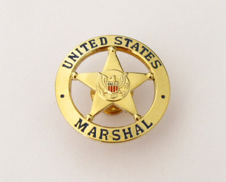 US Federal Marshal Mini Police Badge Solid Copper Replica Movie Props 25mm