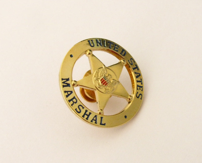 US Federal Marshal Mini Police Badge Solid Copper Replica Movie Props 25mm