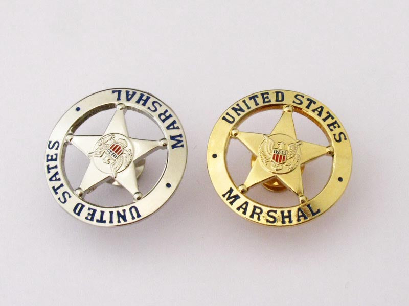 US Federal Marshal Mini Police Badge Solid Copper Replica Movie Props 25mm