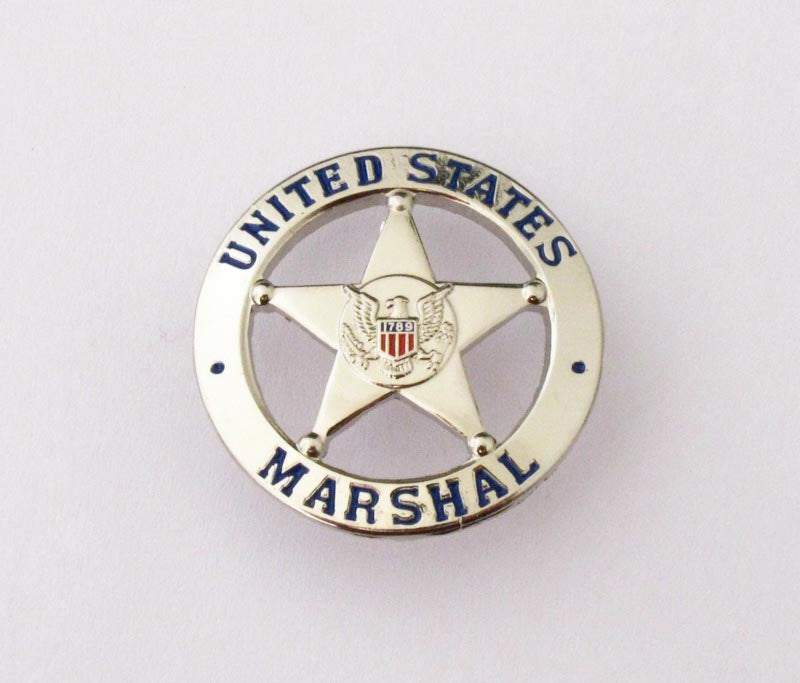 US Federal Marshal Mini Police Badge Solid Copper Replica Movie Props 25mm