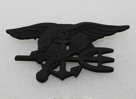 US Navy Seals Special Warfare Eagle Anchor Trident Insignia Badge Pin Black