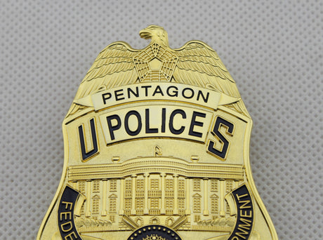 US Pentagon Police Officer Badge Solid Copper Replica Movie Props