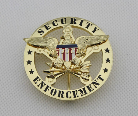 US Security Enforcement Badge Solid Copper Replica Movie Props