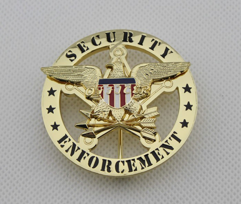 US Security Enforcement Badge Solid Copper Replica Movie Props