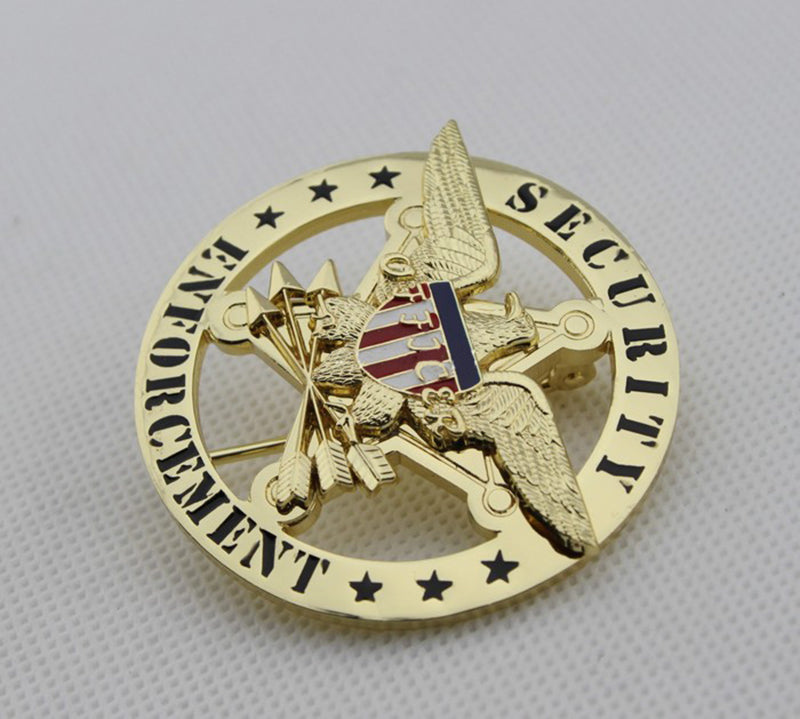 US Security Enforcement Badge Solid Copper Replica Movie Props