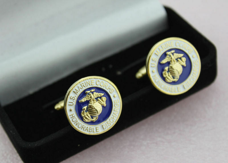 US Marine Corps Honorable Discharge USMC Cufflinks With Gift Box