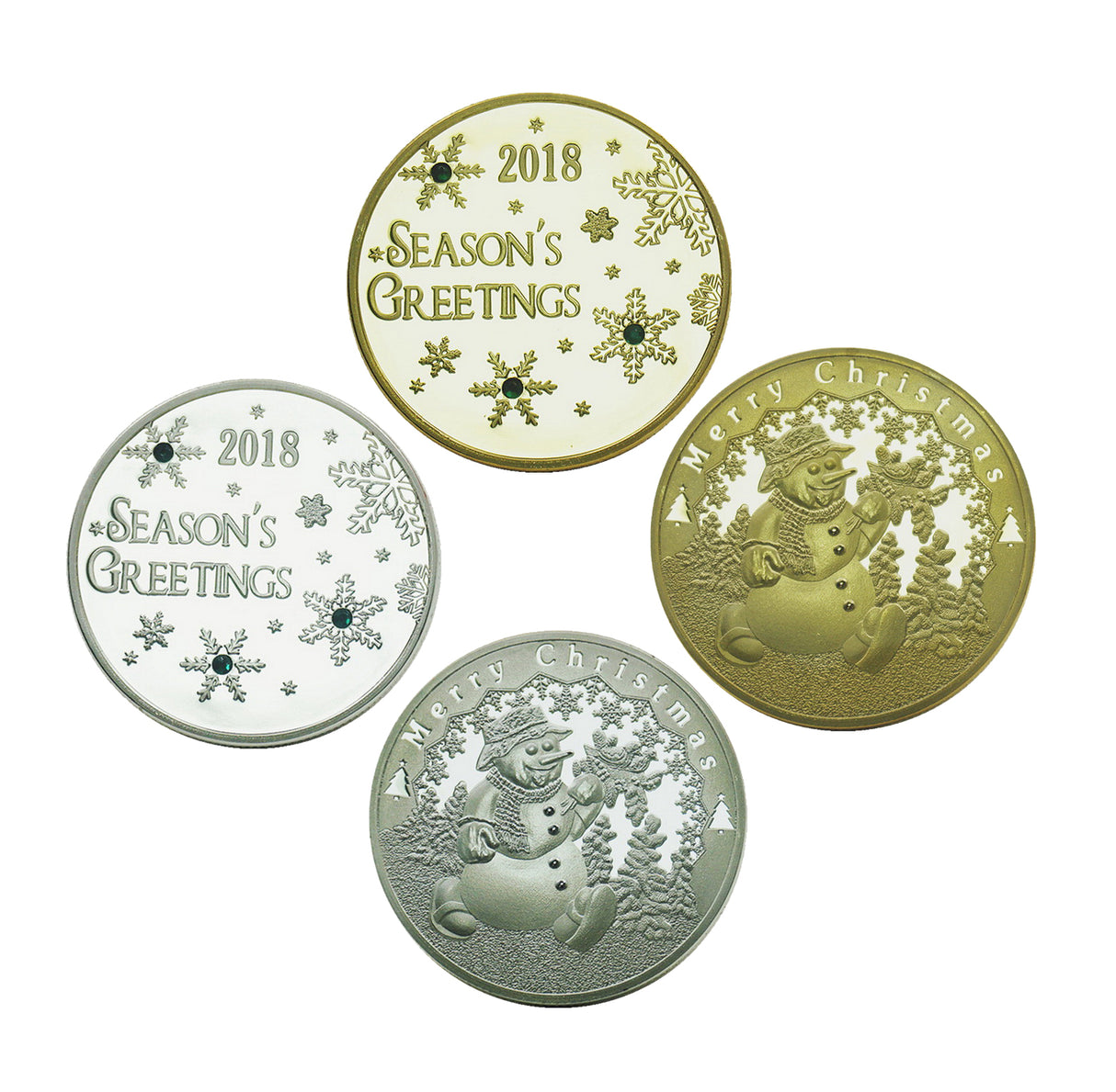 Merry Christmas Tree Snowflake Snowman Commemorative Coins Xmas New Year Holiday Gift
