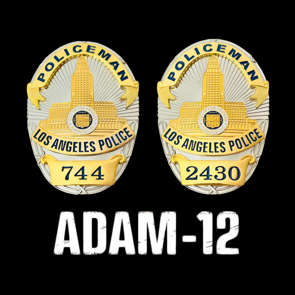 Adam 12 James Reed #2430 & Pete Malloy #744 2Pcs Badges Set – Coin