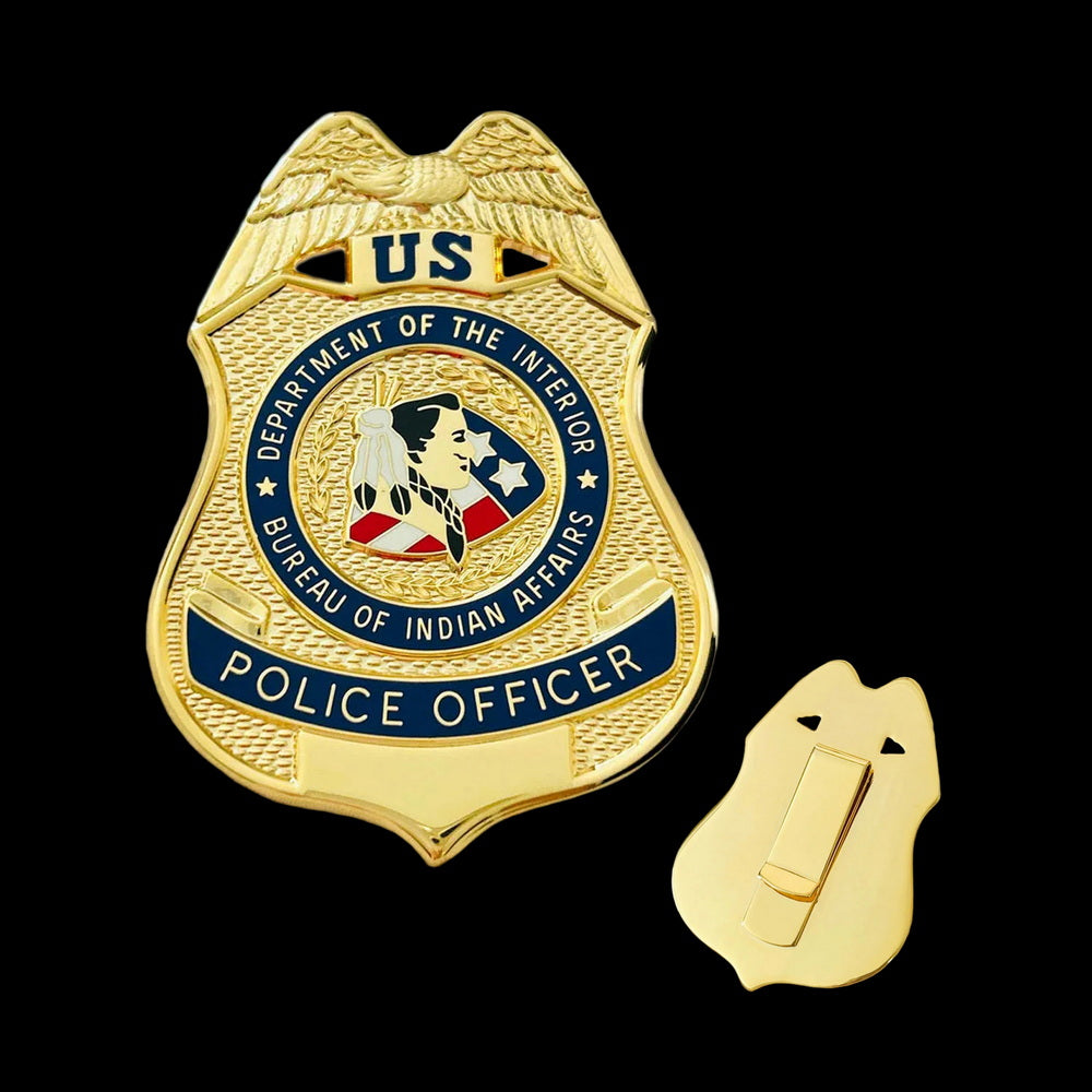 BIA DOI Bureau of Indian Affairs Police Officer Wallet Badge Museum Quality