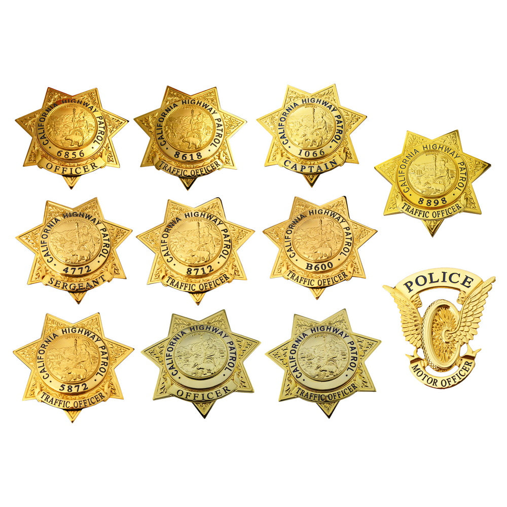 11 CHP U.S. California Highway Patrol Badges Set