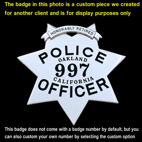 OPD Oakland Police Officer Star Honorably Retired Wallet Badge