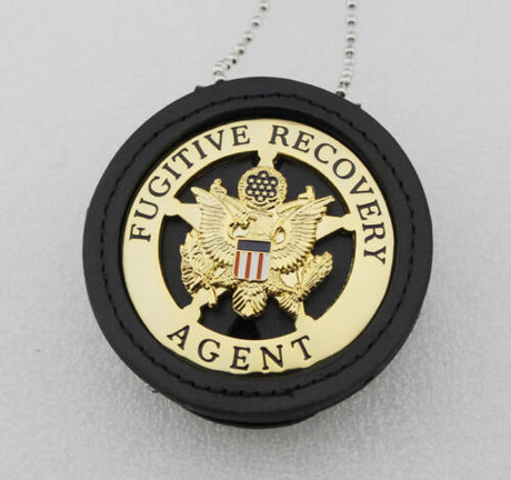 Badge d'agent de récupération des fugitifs américains, réplique en cuivre massif, accessoires de film