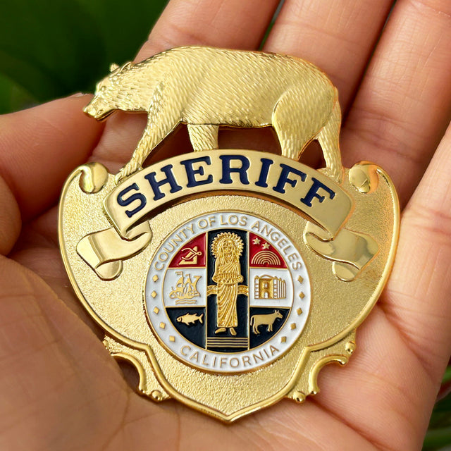 LASD Los Angeles County Sheriff Cap Hat Badge Colored – Coin Souvenir