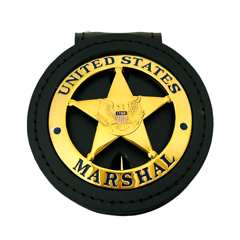 嵌込型 US MARSHALS USMS マーシャル バッジ レザー レプリカ 嵌込型 US MARSHALS USMS マーシャル バッジ レザー レプリカ