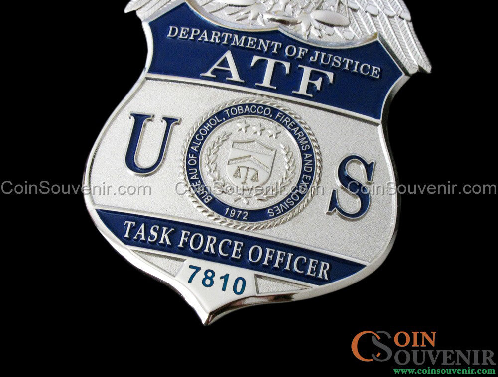US ATF TFO Task Force Officer Badge #7810