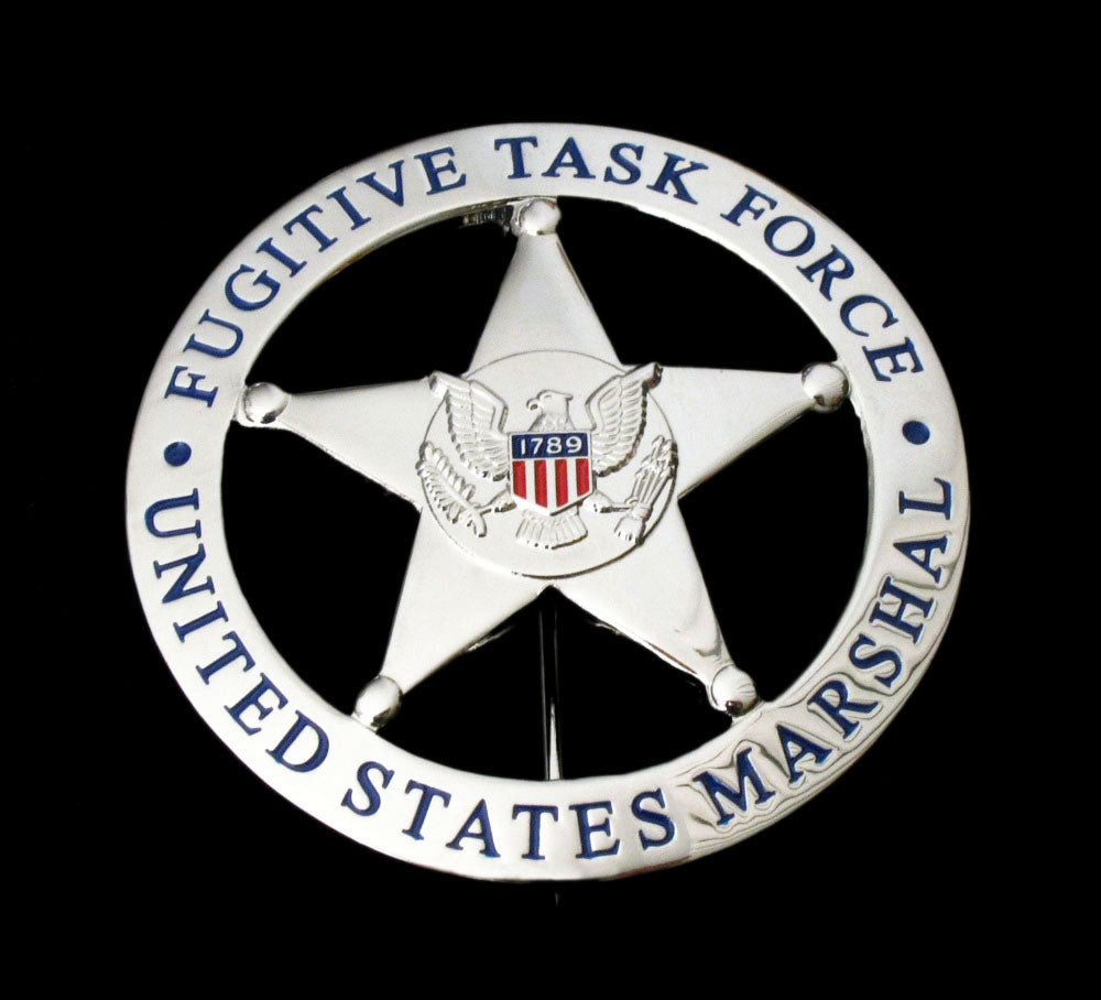 嵌込型US MARSHALS SUPERVISORY マーシャル バッジ 革 茶（連邦