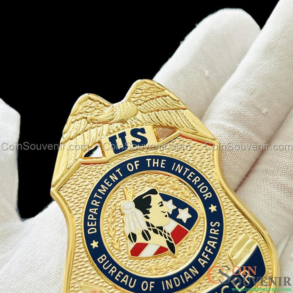 BIA DOI Bureau of Indian Affairs Police Officer Badge Museum Quality
