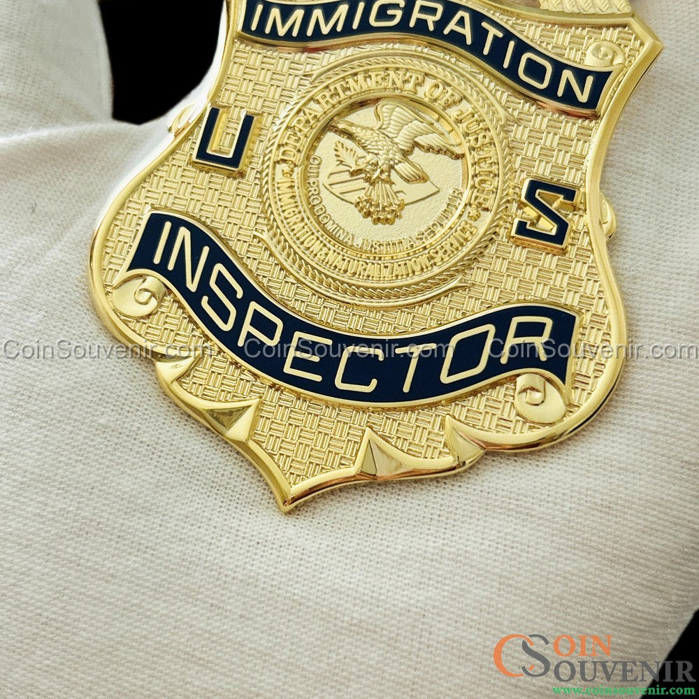 US DOJ INS Immigration Inspector Wallet Badge Museum Quality