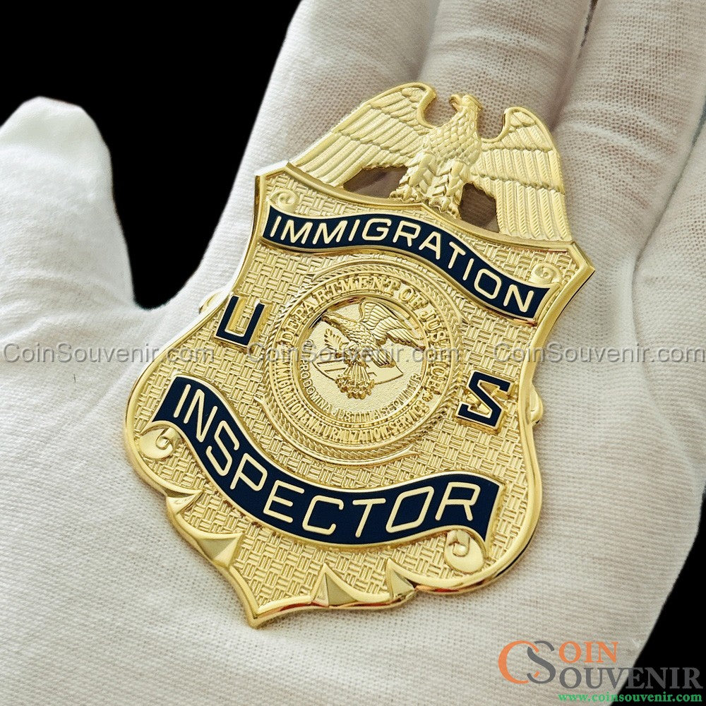 US DOJ INS Immigration Inspector Wallet Badge Museum Quality
