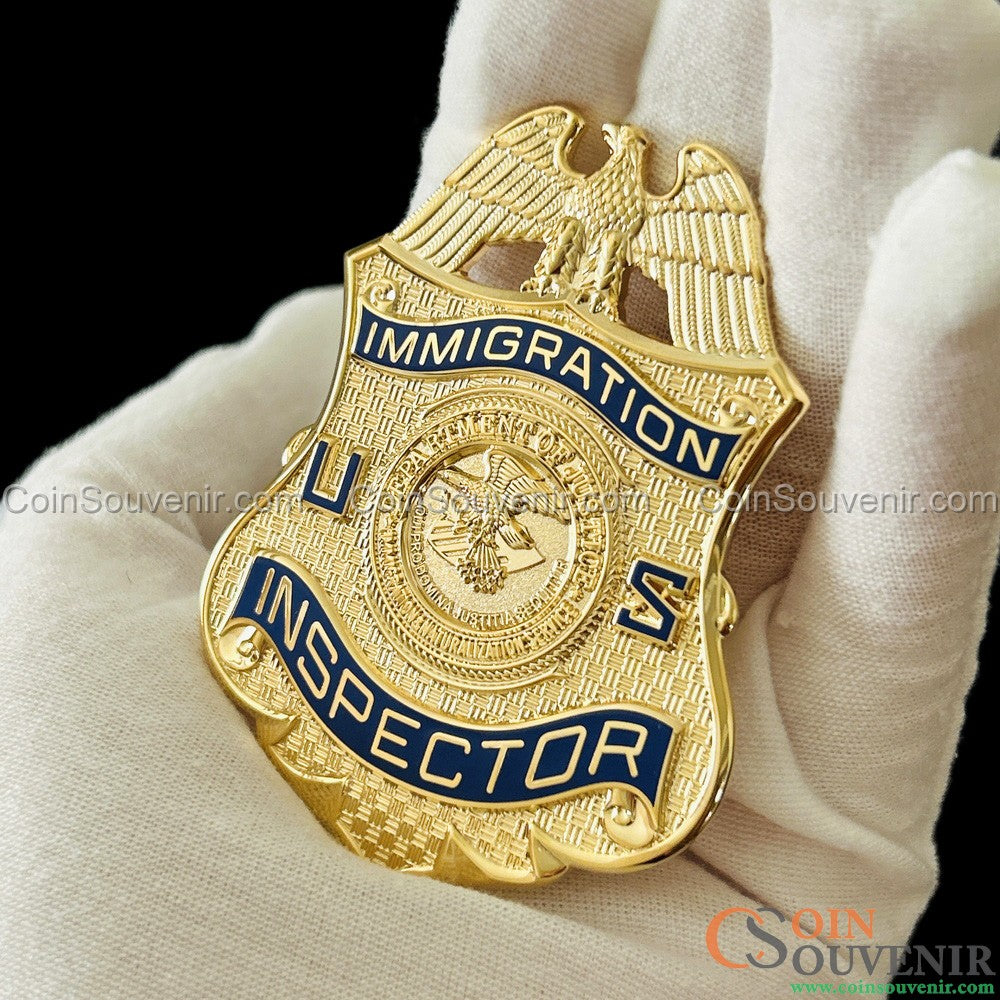 US DOJ INS Immigration Inspector Wallet Badge Museum Quality