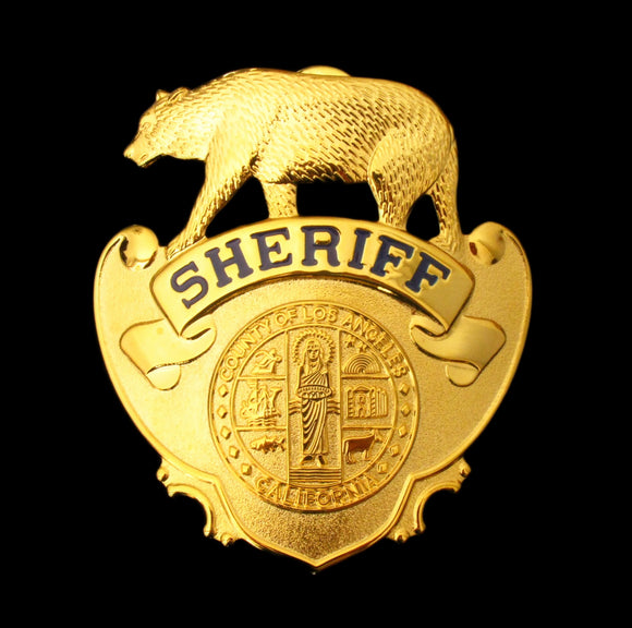 LASD Los Angeles County Sheriff Cap Badge Hat Insignia Replica Movie Props