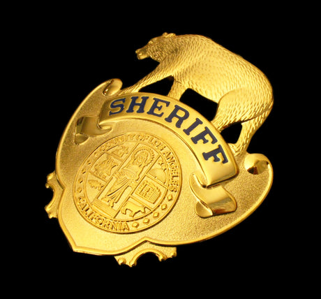 LASD Los Angeles County Sheriff Cap Badge Hat Insignia Replica Movie Props
