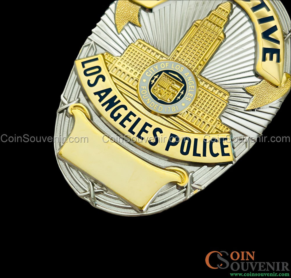 LAPD Detective Los Angeles Police Flat Badge For Shadow Box Customizable Number