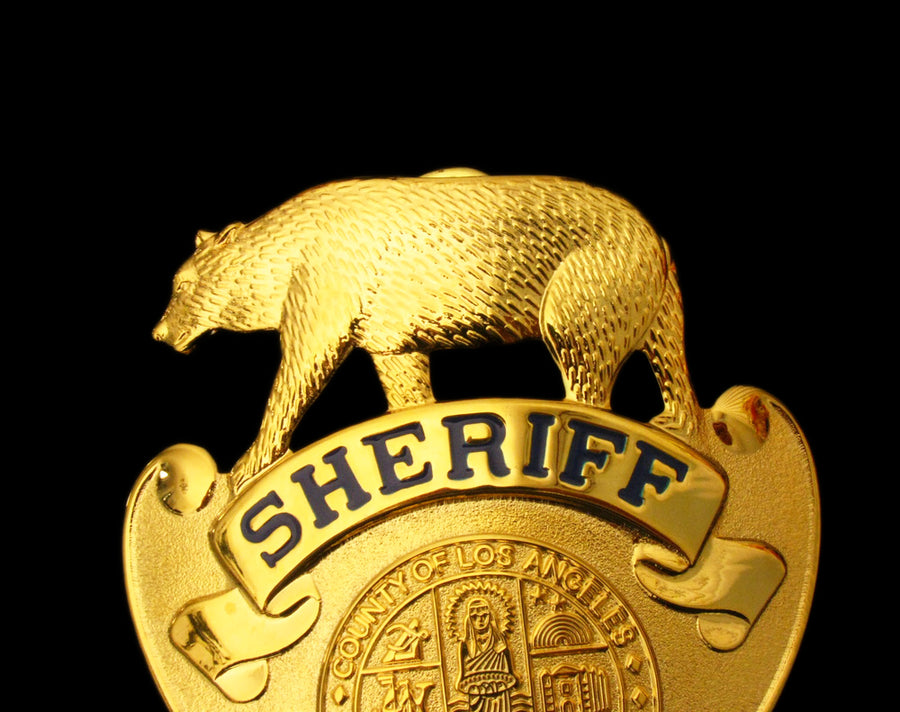 LASD Los Angeles County Sheriff Cap Badge Hat Insignia Replica Movie P ...