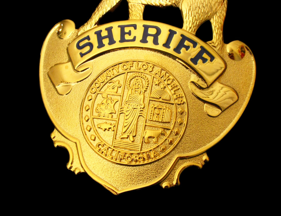 LASD Los Angeles County Sheriff Cap Badge Hat Insignia Replica Movie P ...