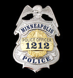 US Minneapolis Police Officer Badge #1212 Solid Copper Replica Movie Props
