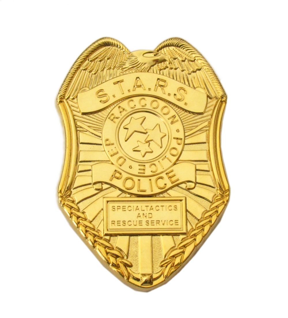 Resident Evil Stars S.T.A.R.S. Special Tactics and Rescue Service RPD Raccoon Police Badge Gold