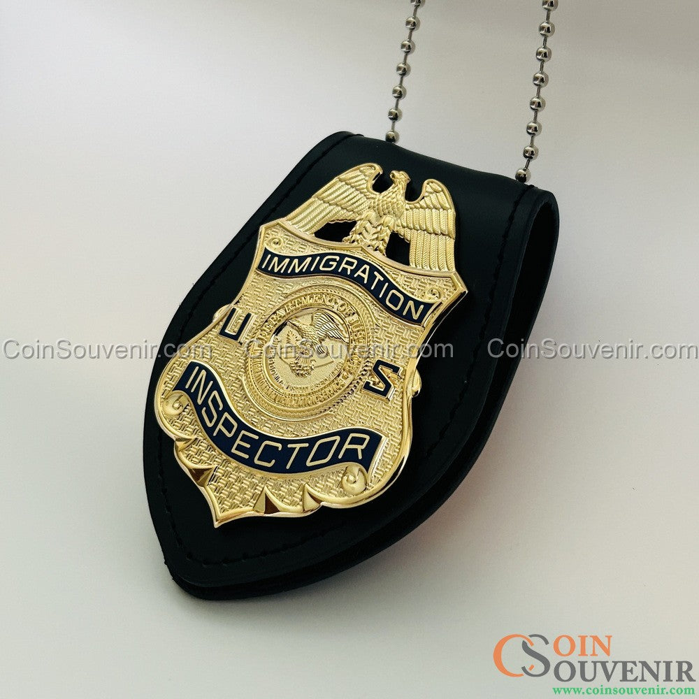 US DOJ INS Immigration Inspector Wallet Badge Museum Quality