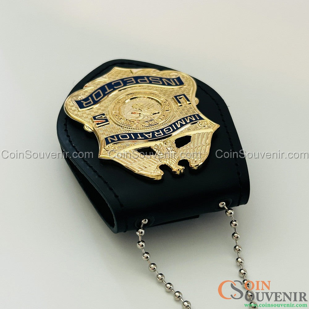 US DOJ INS Immigration Inspector Wallet Badge Museum Quality