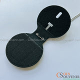 Top-Grain Leather Recessed Badge Holder With Belt Clip & Neck Chain For LASD Badges